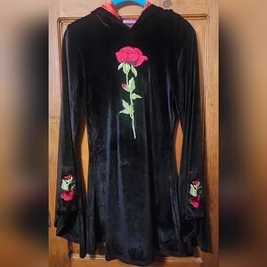 Jaw Breaker Black and Red Hooded Dress Size  S